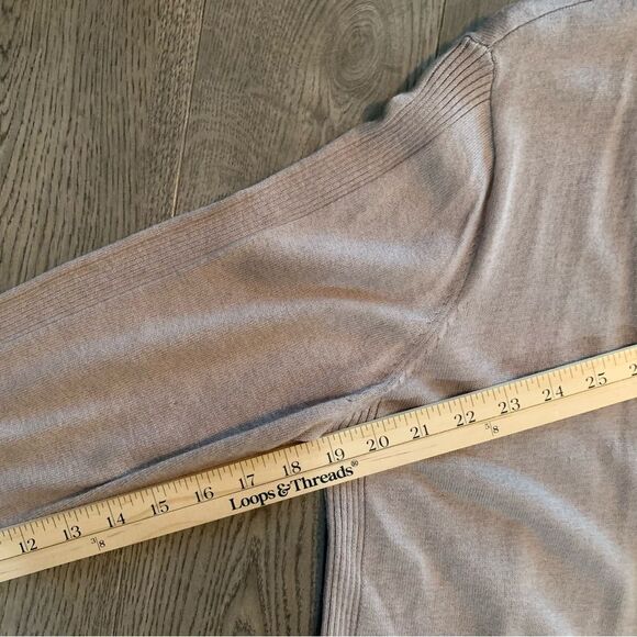 MATTY M Cardigan Women’s Medium Tan Long Line Open Front Long Sleeve Pockets. - Picture 9 of 11